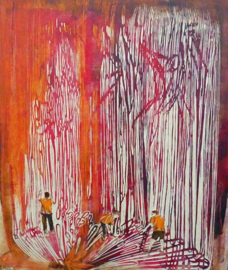 5Teamwork-II_-2024_-60-x-50-cm_-Linoleum_Alkydfarbe
