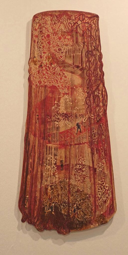 8Spitzenlauf-(Aufwärts-immer...),-2019,-120-x-52-cm,-Linolschnitt,-Alkydfarbe
