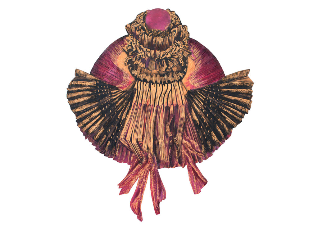 Farfalla,-2018,-63-x-55-cm,-Linolschnitt,-Alkydfarbe