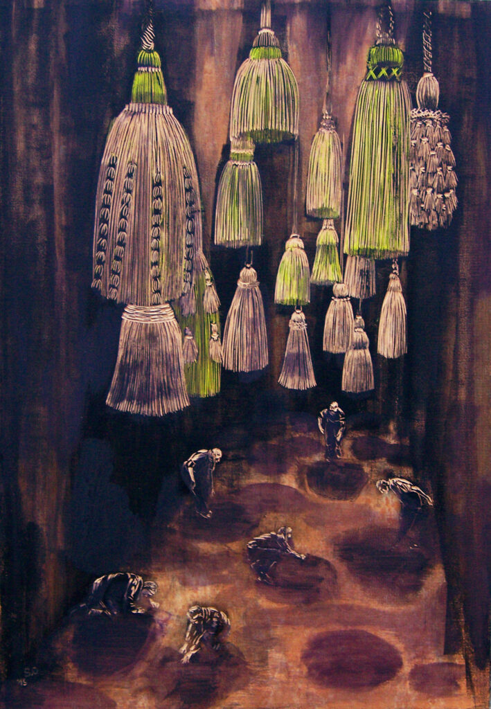 Schattenspiele,-2015,-73-x-50-cm,-Linoleum,-Alkydfarbe